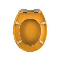 Abattant Wc|Spirella Abattant wc Thermo dur avec frein de chute NEELA Safran mat Charnières ABS Chromé
