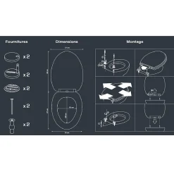 Guy Levasseur Abattant WC Thermodur 44x37x4cm