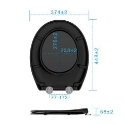 Todot Abattant WC Déclipsable forme Ovale avec Frein de Chute et Charnière Réglable - Noir