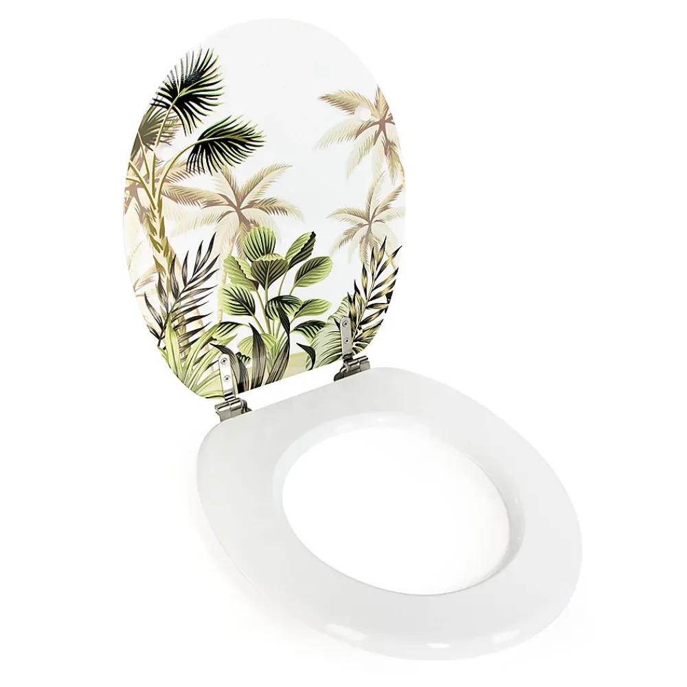 Abattant Wc|Gelco Design Abattant wc tropik mdf vert charnières inox