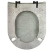 Abattant Wc|Olfa Abattant wood slim déclipsable - Effet béton armé (47.5x36.5 cm - Gris clair)