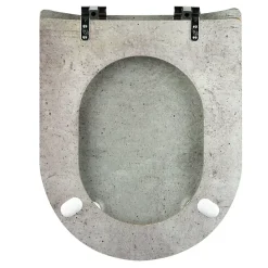 Abattant Wc|Olfa Abattant wood slim déclipsable - Effet béton armé (47.5x36.5 cm - Gris clair)