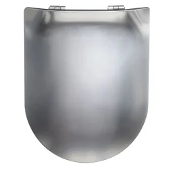 Abattant Wc|Olfa Abattant wood slim déclipsable - Effet métal précieux (48x36.5 cm - Argent)