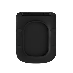 Abattant Wc|Balneo Abbatant WC frein de chute duroplast noir, kit de montage - Luga