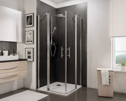 Porte De Douche|Schulte Accès d'angle droit avec porte de douche battantes, 90 x 90 cm, , NewStyle, verre transparent anticalcaire