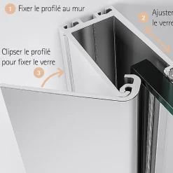 Porte De Douche|Schulte Accès d'angle droit avec porte de douche battantes, 90 x 90 cm, , NewStyle, verre transparent anticalcaire