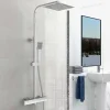 AICA Sanitaire AICA colonne de douche thermostatique avec pomme de douche 10", hauteur réglable 76-118 cm
