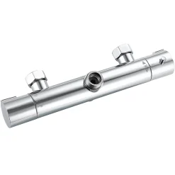 AICA Sanitaire AICA Colonne de douche thermostatique, Acier inoxydable Pomme 200mm+Douchette 3 jets, Chromé