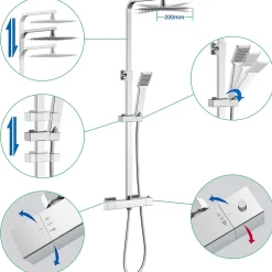 AICA Sanitaire AICA Colonne de douche thermostatique, avec mitigeur thermostatique