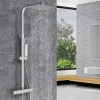 Colonne De Douche Thermostatique|AICA Sanitaire AICA colonne de douche thermostatique avec pomme de tête,Carré, douchette et flexible,effet chromé