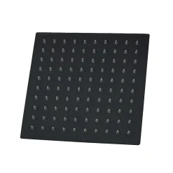 AICA Sanitaire AICA colonne de douche thermostatique avec pomme de tête, douchette et flexible,noir mat, Carré