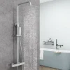 AICA Sanitaire AICA Colonne de douche thermostatique, Acier inoxydable Pomme 200mm+Douchette 3 jets, Chromé