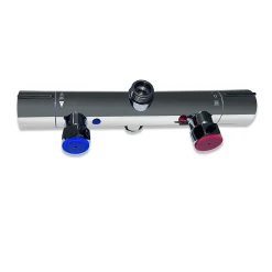 AICA Sanitaire AICA colonne de douche thermostatique en laiton, douche de tête carrée, 3 jets
