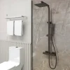 Colonne De Douche Thermostatique|AICA Sanitaire AICA colonne de douche thermostatique 200mm, kit carré noir
