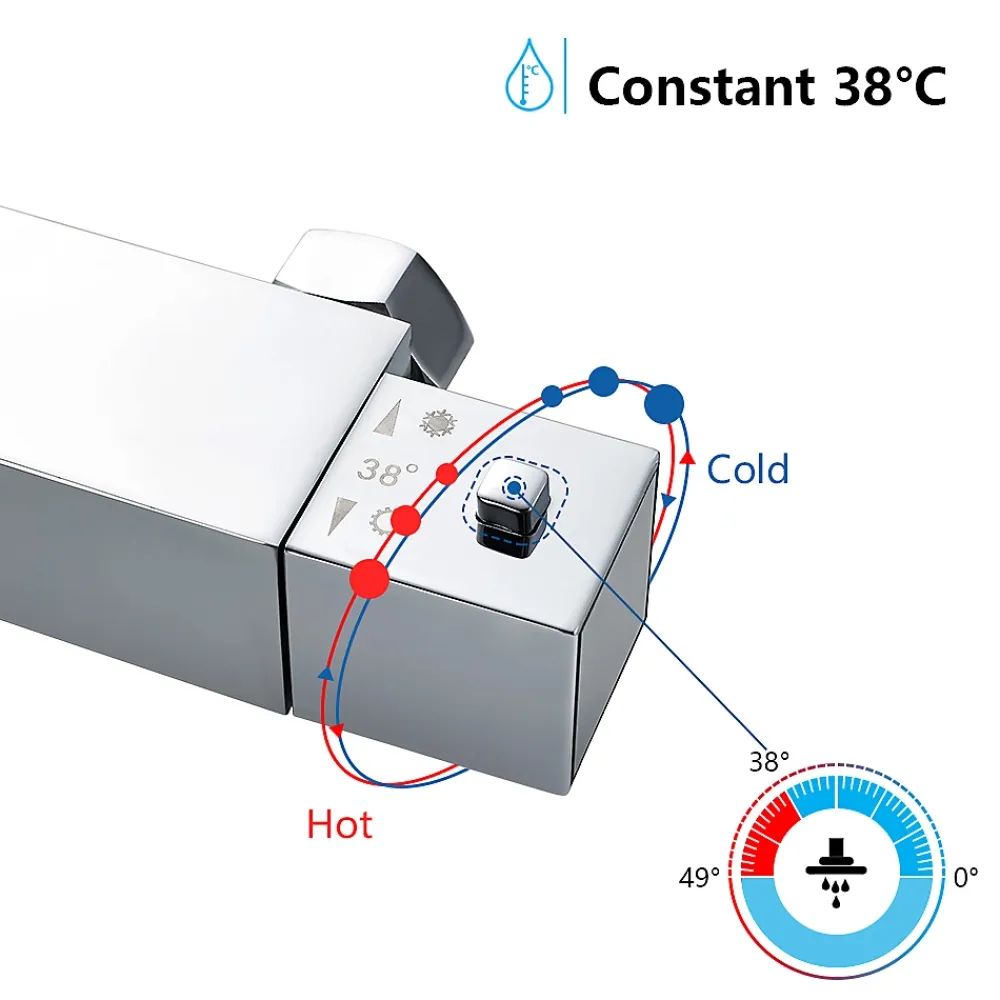 Colonne De Douche Thermostatique|AICA Sanitaire AICA Colonne de douche thermostatique, avec mitigeur thermostatique