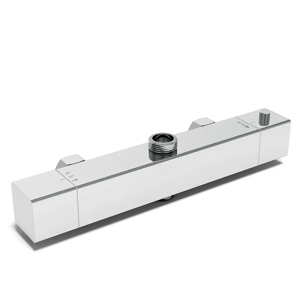 Colonne De Douche Thermostatique|AICA Sanitaire AICA colonne de douche thermostatique avec pomme de tête, douchette et flexible,effet chromé,Carré