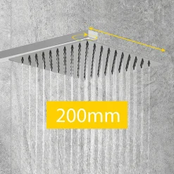 Colonne De Douche Thermostatique|AICA Sanitaire AICA colonne de douche thermostatique noir mat avec douche de tête carrée 20X20cm, réglable en hauteur 730-1150mm