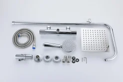 Colonne De Douche Thermostatique|AICA Sanitaire AICA colonne de douche thermostatique en laiton, douche de tête carrée, 3 jets