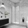 Porte De Douche|AICA Sanitaire AICA porte de douche battante 80x180cm profilé blanc en 5mm verre anticalcaire Hauteur 180cm Installation en niche