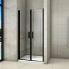 AICA Sanitaire Aica Porte De Douche Battante Noir Mat 80x200cm En 8mm Verre Anticalcaire