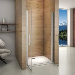 Porte De Douche|AICA Sanitaire Aica Porte De Douche Battante 75x187cm Porte De Douche Installation En Niche Ouverte Vers L'intérieur Ou L'extérieur