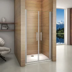 AICA Sanitaire Aica Porte De Douche Battante 85x187cm Porte De Douche Installation En Niche Ouverte Vers L'intérieur Ou L'extérieur
