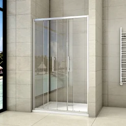 AICA Sanitaire Aica Porte De Douche Coulissante 160x190cm Transparente Chromé L'accès Au Centre
