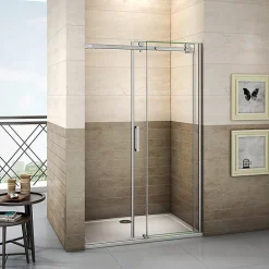 Porte De Douche|AICA Sanitaire Aica Porte De Douche Coulissante 120x195cm En 8mm Verre Anticalcaire