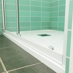 Porte De Douche|AICA Sanitaire Aica Porte De Douche Coulissante 100x190cm Profilé Blanc Installation En Niche