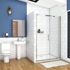 AICA Sanitaire Aica Porte De Douche Coulissante 140x190cm Transparente Chromé