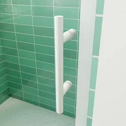 AICA Sanitaire Aica Porte De Douche Coulissante 140x190cm Profilé Blanc Installation En Niche