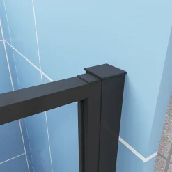 AICA Sanitaire Aica porte de douche pivotante 120cm en 6mm verre anticalcaire Installation en niche porte de douche noire Hauteur 185cm