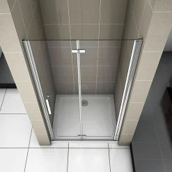 Porte De Douche|AICA Sanitaire Aica Porte De Douche Pivotante Et Pliante 76cm Verre Trempé Anticalcaire Hauteur 185cm