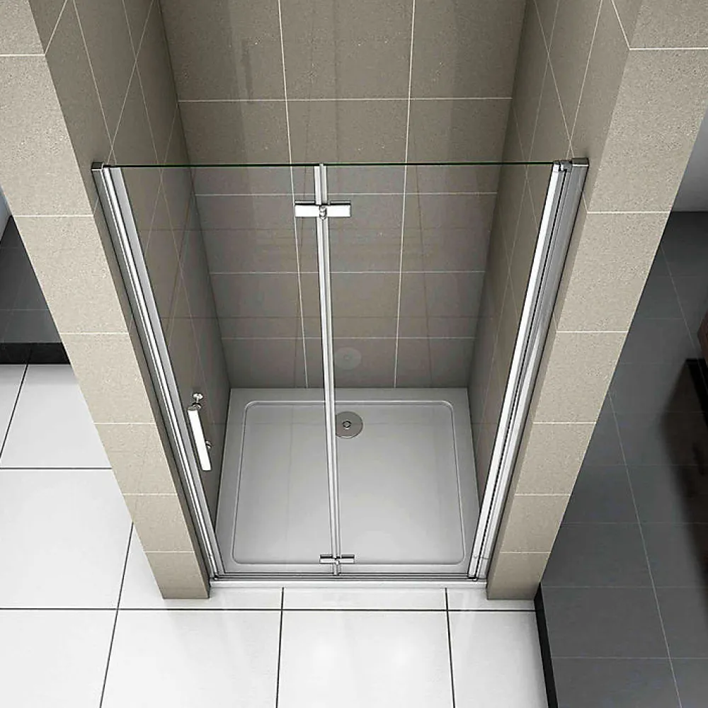 Porte De Douche|AICA Sanitaire Aica Porte De Douche Pivotante Et Pliante 76cm Verre Trempé Anticalcaire Hauteur 185cm