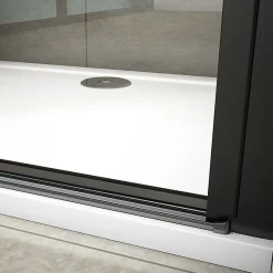 Porte De Douche|AICA Sanitaire Aica Porte De Douche Pivotante Noir Mat 80x200cm En 8mm Verre Anticalcaire