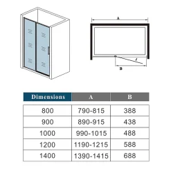 AICA Sanitaire Aica porte de douche pivotante 100x185cm noir mat en 6mm verre anticalcaire installation en niche