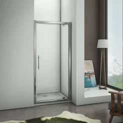 Porte De Douche|AICA Sanitaire Aica Porte De Douche 80x185 Cm Porte Pivotante Installation En Niche Verre Securit
