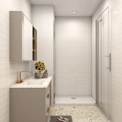 AICA Sanitaire AICA porte de douche 100x185cm 6mm verre clair trempé sécurit
