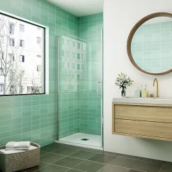 AICA Sanitaire Aica Porte De Douche 70x180cm Porte De Douche Pivotante En Niche 6mm Verre Anticalcaire Porte De Douche Hauteur 180 Cm
