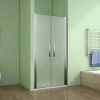 AICA Sanitaire Aica Porte De Douche 120x185cm Porte Battante Verre Satiné Et Anticalcaire Porte Battante En Niche