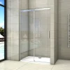 Porte De Douche|AICA Sanitaire Aica Porte De Douche 150x195cm Coulissante En Niche En 8mm Verre Anticalcaire