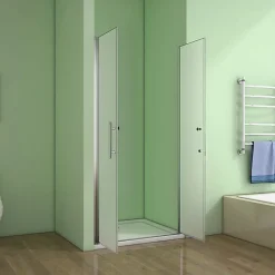 AICA Sanitaire Aica Porte De Douche 90x185cm Porte Battante Verre Satiné Et Anticalcaire Porte Battante En Niche