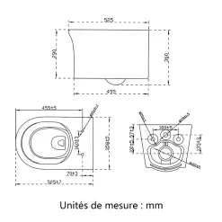 Wc Suspendu|AICA Sanitaire AICA Sans Bride WC Suspendu 52,5x36x36cm Avec Abattant Ultra Fin Soft-Close