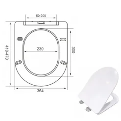 Wc Suspendu|AICA Sanitaire AICA Sans Bride WC Suspendu 52,5x36x36cm Avec Abattant Ultra Fin Soft-Close