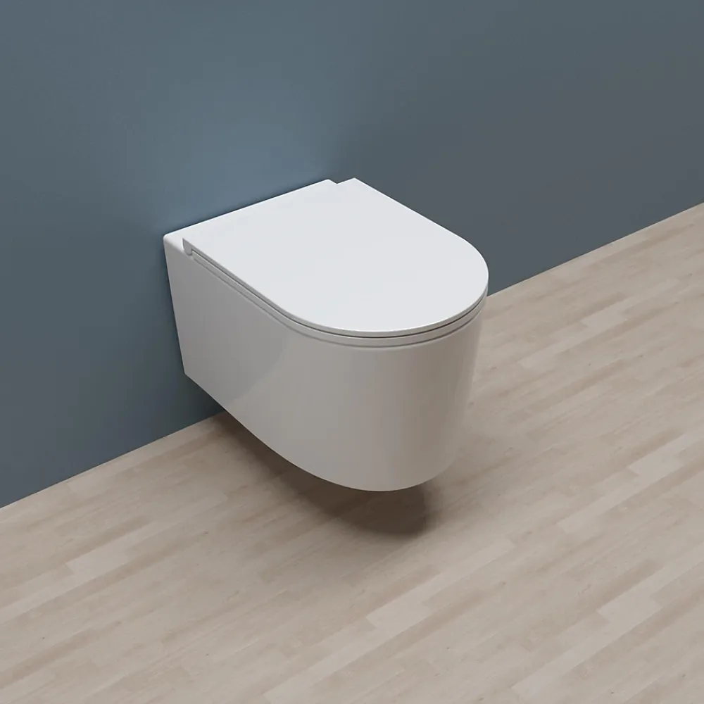 AICA Sanitaire AICA WC Suspendu Sans Bride Avec Abattant Soft-Close - Blanc 52,5x36x36cm