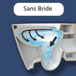 AICA Sanitaire AICA WC Suspendu Sans Bride Avec Abattant Soft-Close - Blanc 52,5x36x36cm