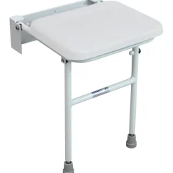 Aidapt VB544W - Siège de Douche Rembourré Compact avec Pied Solo Seat Blanc