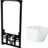 Vitra Alca Pack Bâti support pour bidet suspendu + Bidet suspendu Grohe, blanc alpin (SetBidetGrohe-1)