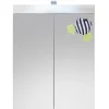Armoire De Toilette|Trend Team AMANDA - Armoire de toilette murale mélaminé avec bandeau lumineux blanc - 2 portes miroir. L - H - P : 60 - 77 - 17 cm