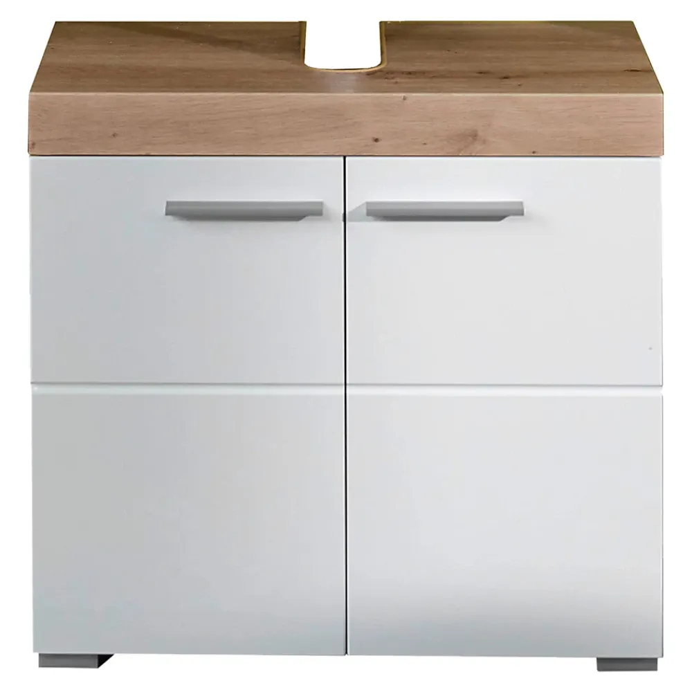 Trend Team AMANDA - Ensemble salle de bain 2 pièces. mélaminé couleur chêne/blanc brillant L - H - P : 60 - 190 - 34 cm